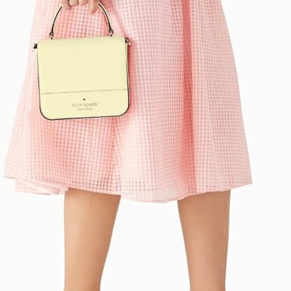Kate Spade Staci Square Crossbody K7342 Saffiano Leather in Lemon Fondant - Picture 5 of 5